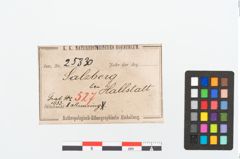 Etikett zu Bronzeperlarmreif (NHMW-PRAE-025330)